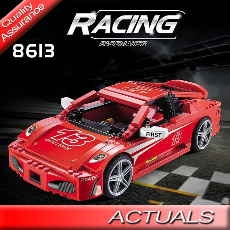 

Decool 8613 Technic Racing Team Challenge 1:17 Building Blocks Bricks Speed Champions Car Model Gift Compatible with Lego 8143