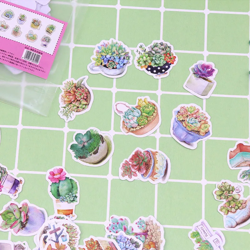 

Kawaii Cartoon Animal Stickers Cute Green Plant Decorative Paper Stickers Diy Diary Scrapbooking Accessories For School Tools