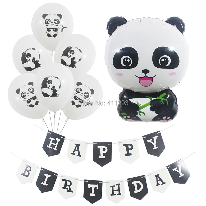 

panda balloons cartoon animal party balloons kids party decorations black white party ballons boy cartoon birthday globos