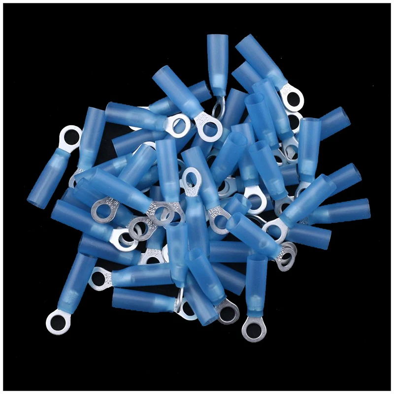 

50Pcs Heat Shrink Ring Insulated Terminal Electrical Wire Crimp Connector (16-14AWG)