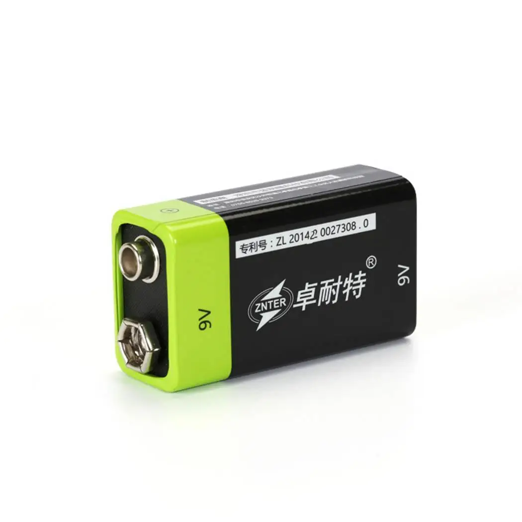Meilleur 9 V 400 mAh Multifonctionnel batterie rechargeable au lithium 3.7Wh USB micro USB 5 V USB Noir Vert 3000 Fois Portable Style