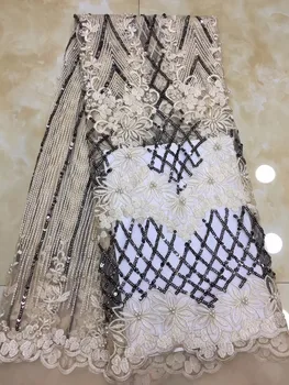 

African Embroidered Fabric Soft 3D Flowers Tulle Flower Luxury French Laces Fabric, Appliques African Lace Fabrics