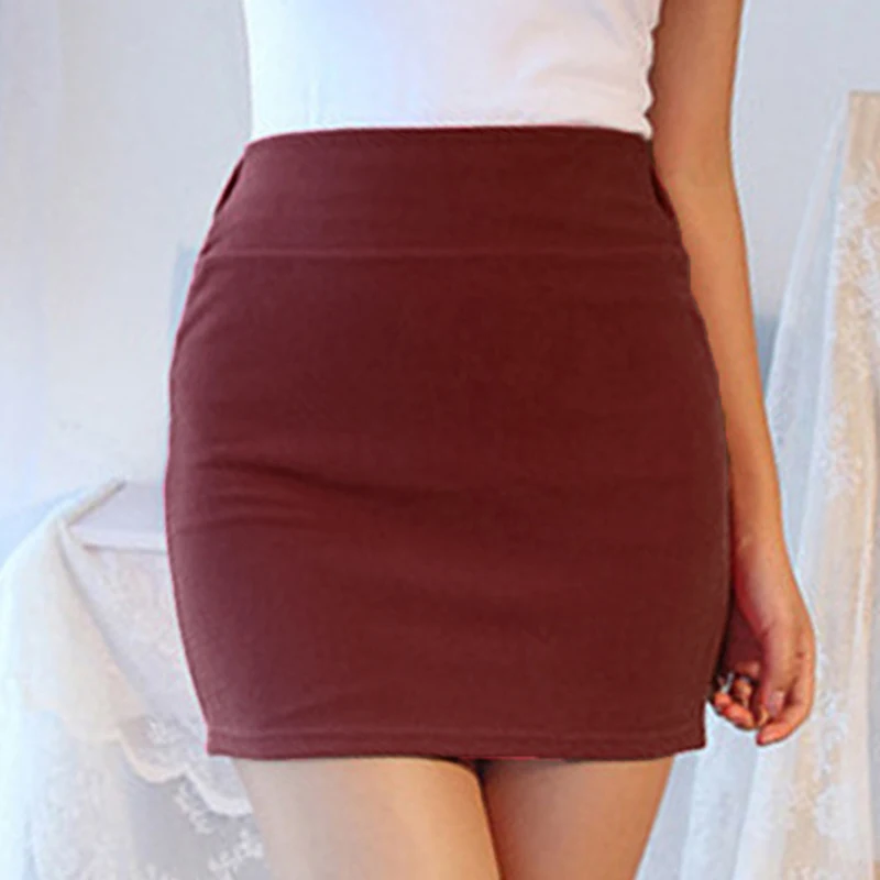 

Sexy Women Skirt Stretch Tight Hip Slim Fit Bodycon Short Pencil Casual Solid Color High Quality Summer Office Lady Mini Skirt