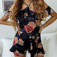 Women Jumpsuit Elegant Playsuit Cold Shoulder Halter Romper Shorts Jumpsuit Summer Beach Playsuit Ruffle Romper Party Clothes Women Jumpsuit Elegant Playsuit Cold Shoulder Halter Romper Shorts Jumpsuit Summer Beach Playsuit Ruffle Romper Party Clothes
