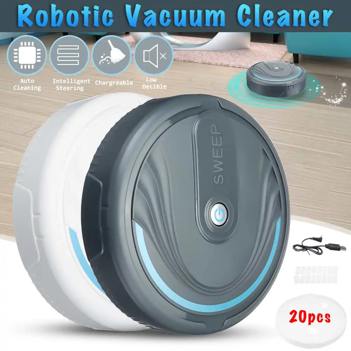 

USB Charge Smart Floor Robotic Cleaning Vacuum Automatic USB Sweeping Cleaner Robot Sweeper Vacuum Cleaners