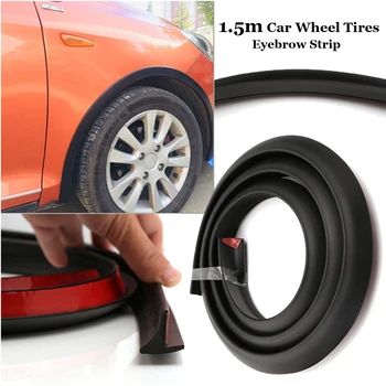 

1.5m Car Fender Flare Extension Wheel Eyebrow Protector Arch Trim Strip Black Fender Flare Wheel Tire Strip