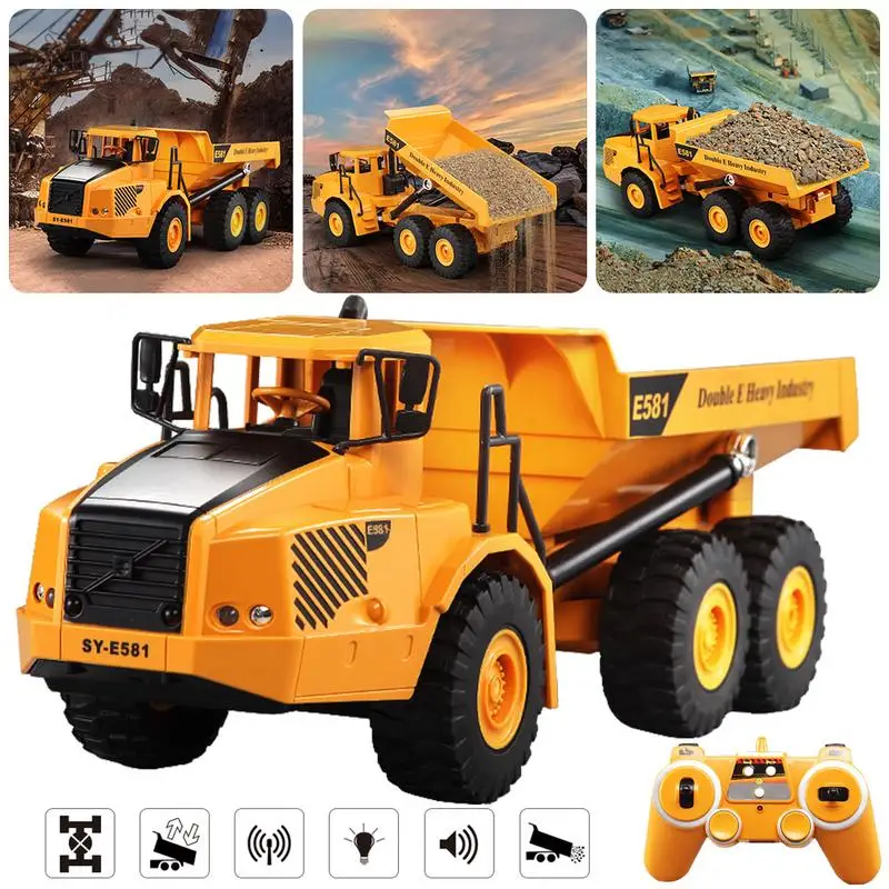 

Toy Car Model - Large Remote Control Articulated Dump Truck Transportation Model Car Engineering Large Truck Tipping Bucket Car