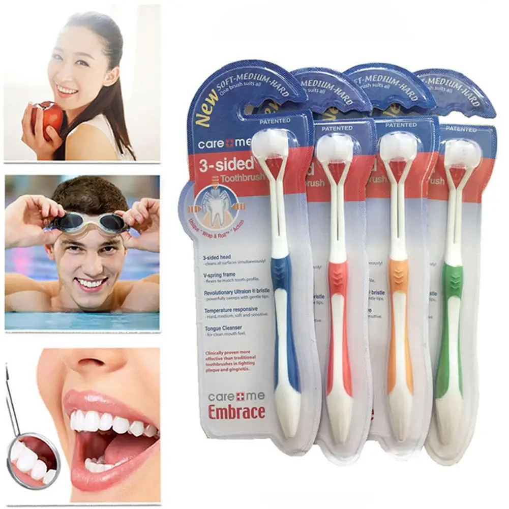 

XY Fancy Creative 3 Sided Silicone Safety Teeth Brush Oral Health Cleaner Dental Clean Toothbrush Nano Brush Oral Care