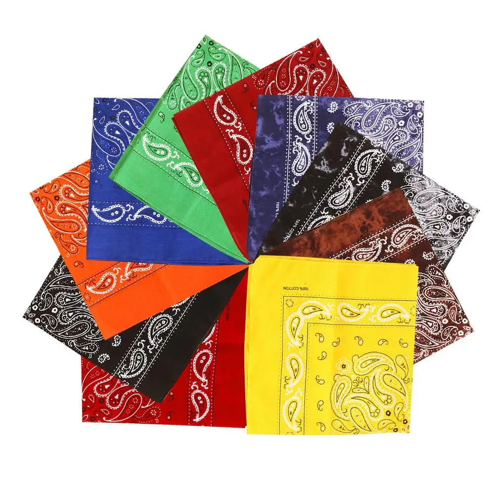 Pure Cotton Large Paisley Print Sports Headscarf Tie Dyed Head Scarf