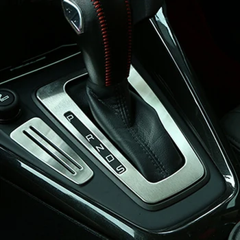 

My Good Car Stainless Steel Gear Shift Panel Protection Cover Post Card Parking Solt Sequins Sticker for Ford Focus 4 2013 +