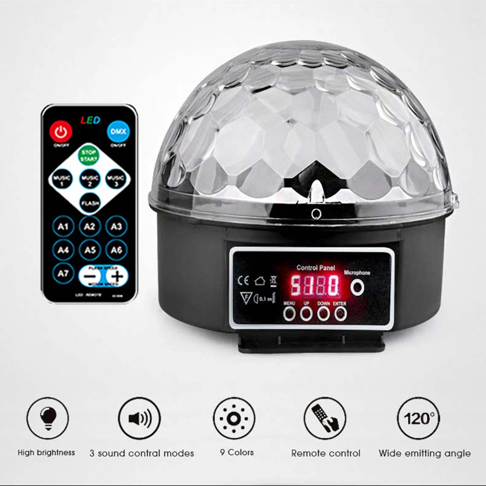 مصباح منصة Led ديسكو الكرة ضوء الليزر 9 الألوان 27 W 21 وسائط DMX DJ الصوت حزب كشاف ضوئي Soundlights البلورة السحرية الكرة مصباح منصة Led ديسكو الكرة ضوء الليزر 9 الألوان 27 W 21 وسائط DMX DJ الصوت حزب كشاف ضوئي Soundlights البلورة السحرية الكرة