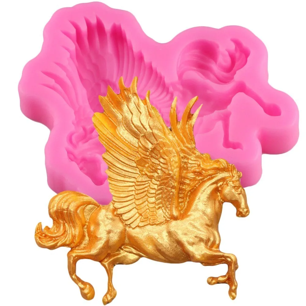 3D Pegasus Horse Silicone Mold Cake Fondant Molds Candy Chocolate Molds
