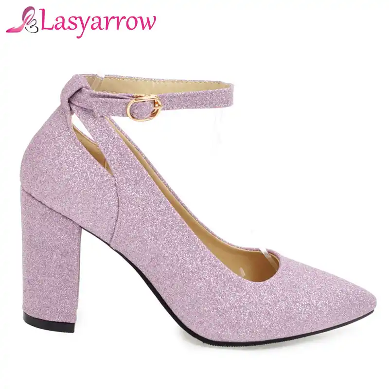 Lasyarrow Pointed Toe Office Las Shoes Fashion Chunky High Las Shoes Fashion Chunky High