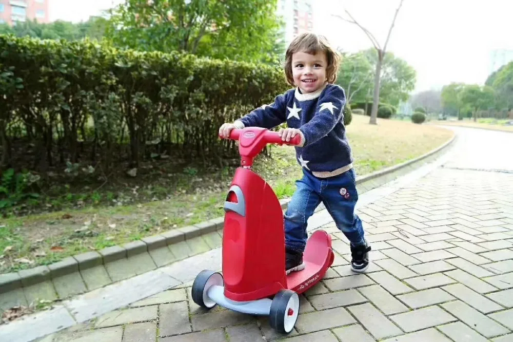 Детский самокат два в одном и игрушечный детский балансировочный велосипед ходунки самокат 3 колеса для От 1 до 5 лет Triciclo