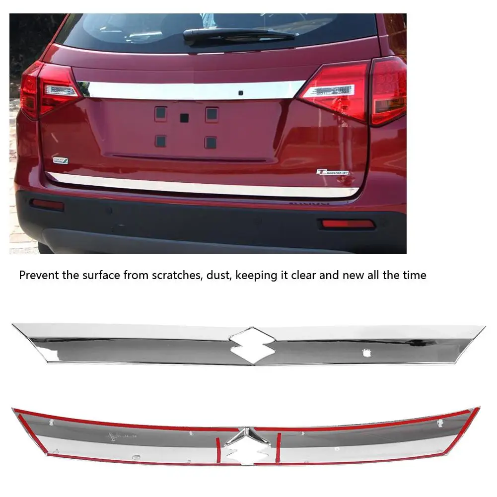 

Car Styling Back Rear Door Tailgate Cover Trim Sticker for Suzuki Vitara 2016 2017 2018 Silver Chrome