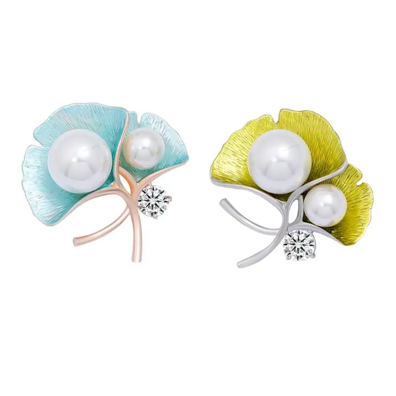 

Plant Leaf Pearl Brooch For Women Coat Jacket Pins Badge Ornaments Jewelry Beautiful Custome Jewelry Modern Girl Gift