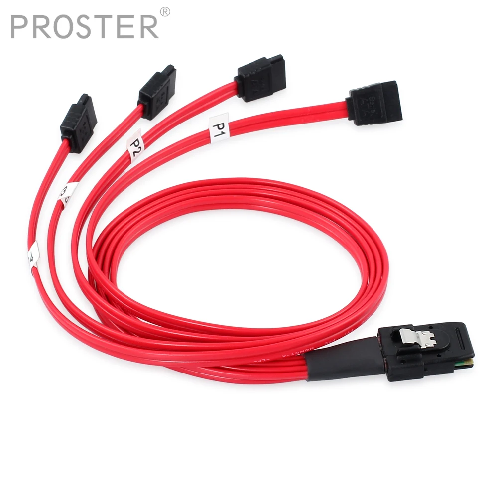 

Proster Mini SAS to 4-SATA Cable Adapter SFF-8087 Multi-Lane Forward Breakout Internal Splitter SAS to 4 SATA Cable Adapter