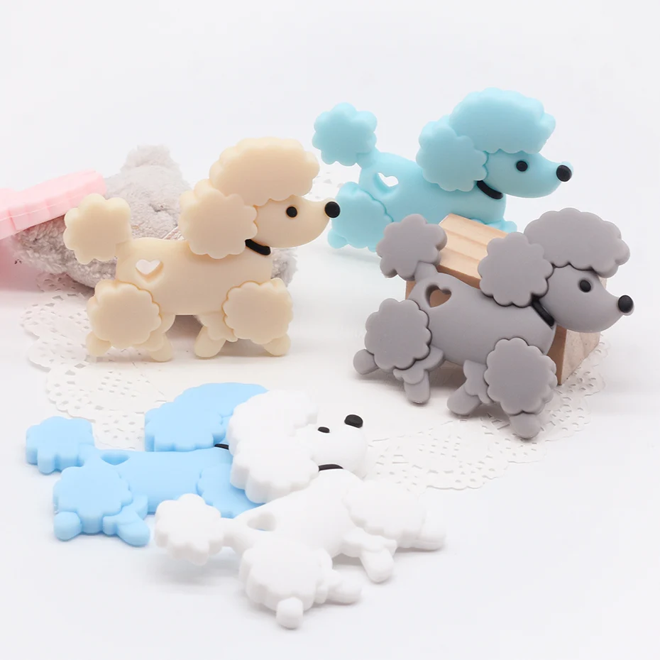 

1pc Silicone Rodent Dog Pendants Cute Shape Cartoon Animals Teething Food Grade Silicone Teether Tiny Rod Baby Teethers Kids Toy