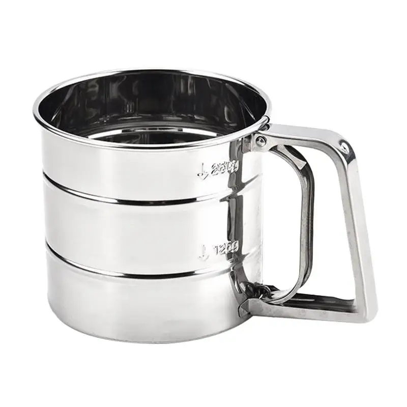 

High Quality Stainless Steel Flour Sieve Hand-held Flour Sifter Sieve Cup Baking Tools Household Flour Sieve Sugar Sieve