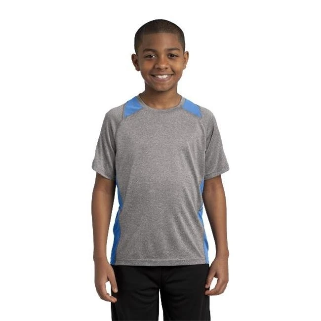 Спорт-Tek YST361 Youth Heather Colorblock Contender Tees Винтаж Хизер и Каролина синий-очень большой |
