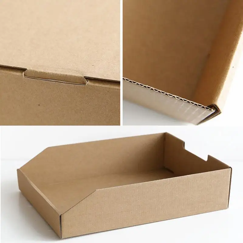 Настольная офисная коробка для хранения крафт-бумаги коробка для хранения креативная DIY A4 бумажный файл Органайзер чехол 3 ящика коробка контейнер