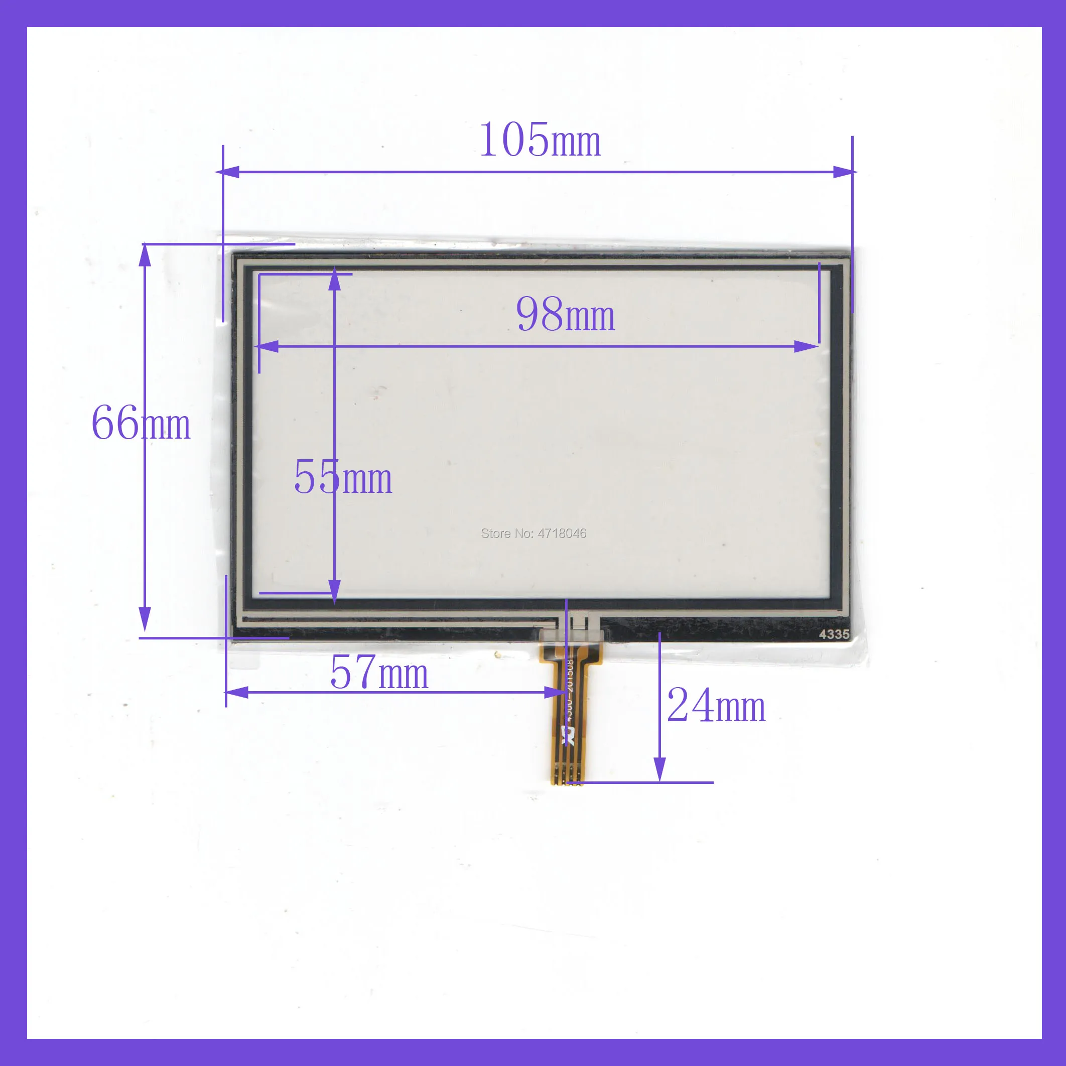 

wholesale 20PCS/Lot 105*65mm 4.3inch 4lines resistance screen this is compatible 105mm*65mm