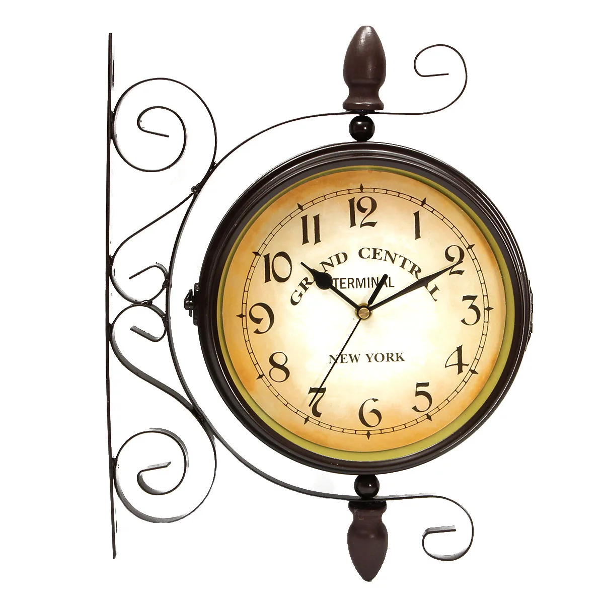 European Style Retro Metal Double Sided Wall Clocks Garden Vintage Wall