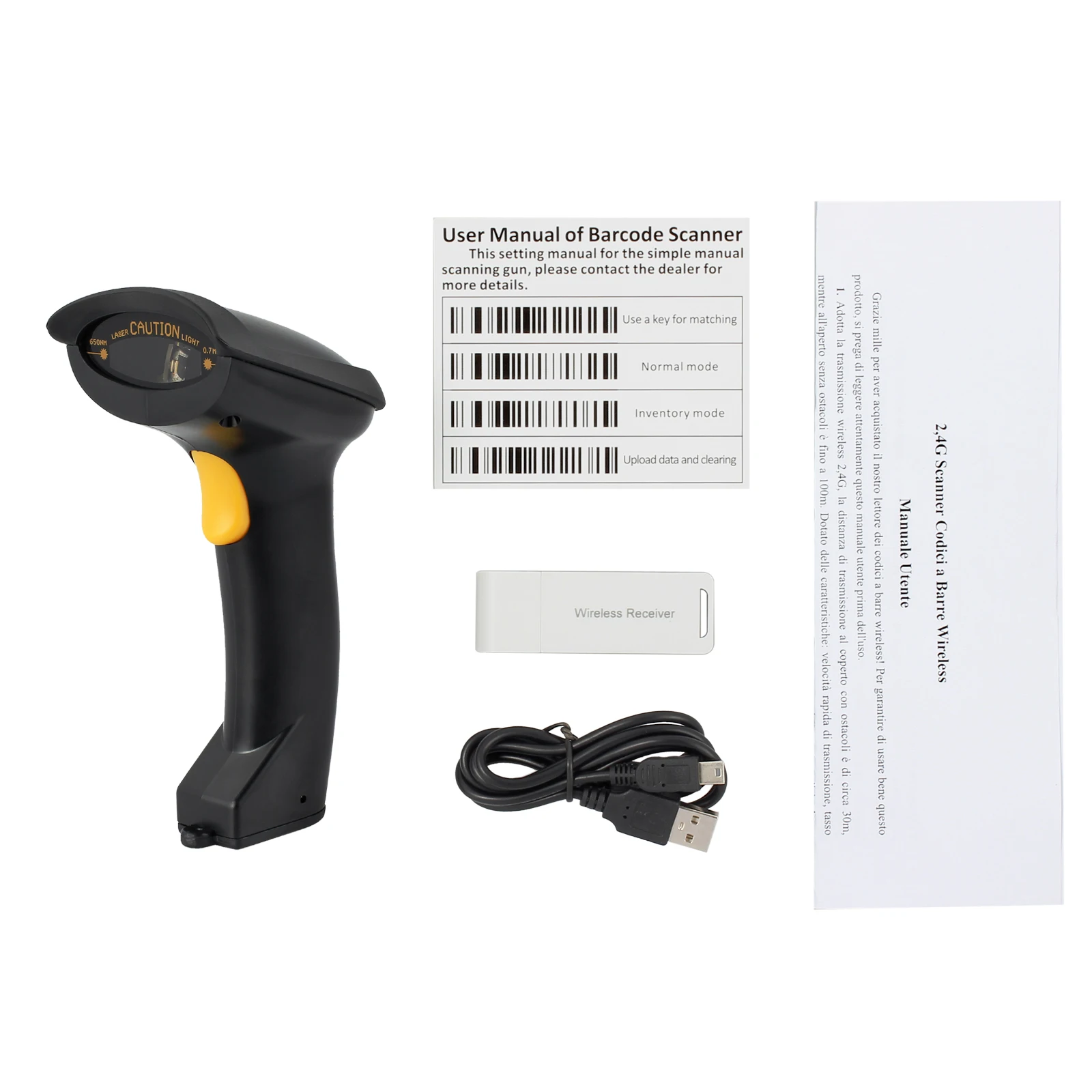 ESYNiC беспроводной + USB 2 0 проводной в 1 сканер штрих кода для компьютера POS ноутбук