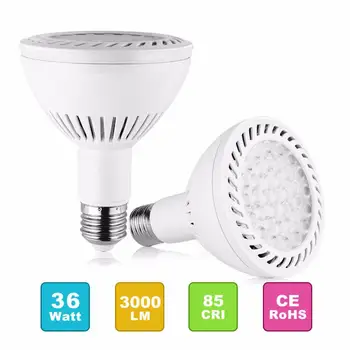 

LED Flood Light Bulb 36 Watt E27 100-240V Medium Base 3200LM Tracking Lighting SMD5730 White Body Par light
