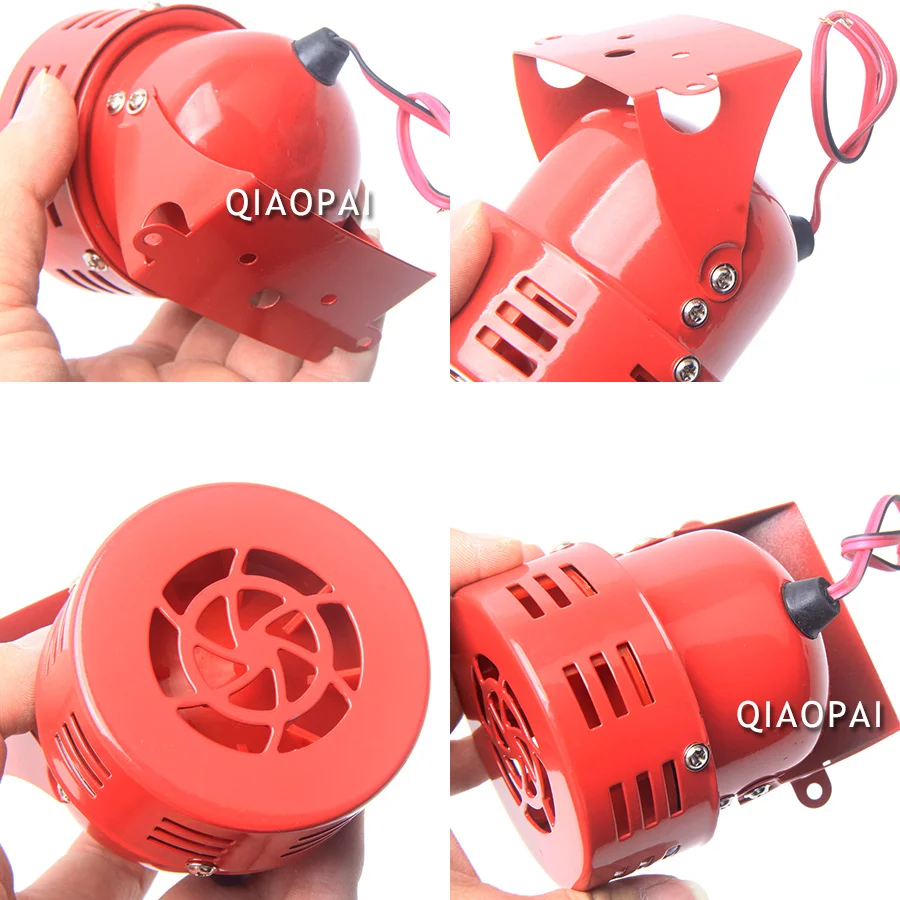 Universal 12V Car Driven Air horn Siren Speaker Raid Alarm Waring Tornado Siren Loud For 24V Truck Ship Train Red Horn Electric