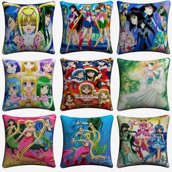 

Pichi Pichi Pitch Sailor Moon Decorative Pillow Case For Sofa 45x45cm Linen Cushion Cover Home Decor Throw Pillowcase Almofada
