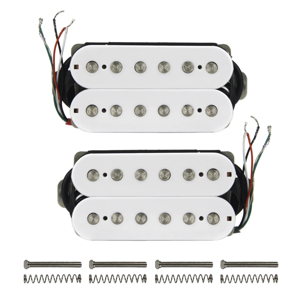 

FLEOR Neck & Bridge Humbucker Pickup Set Alnico 5 Double Coil Pickups White for Electric Guitar Parts