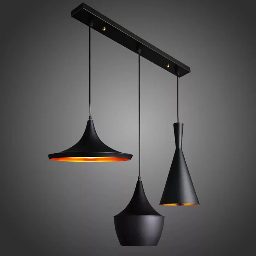 

Vintage Loft Pendant Lights Black White Aluminum Lamp Shade Hanging Pendant Lamp Living Room Bar Restaurant Lighting Luminaria