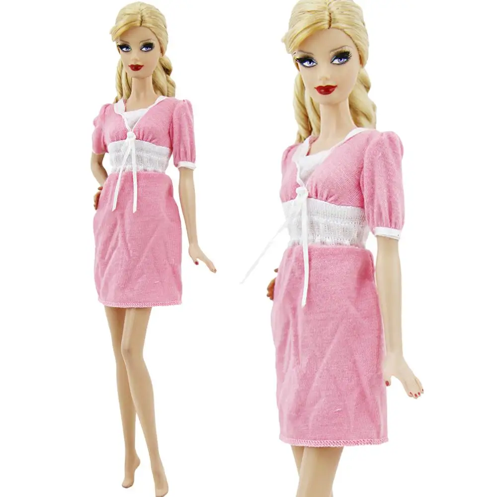 

Doll Accessories Pink Mini Dress Elegant Pajamas Sleepwear Homewear Dollhouse Bedroom Clothes for Barbie Doll Clothes Girl Toy