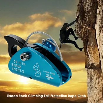 

Lixada Rock Climbing Fall Protection Rescue Rope Grab Aluminum with Spring Tensioned Pin Easy Rope Installation