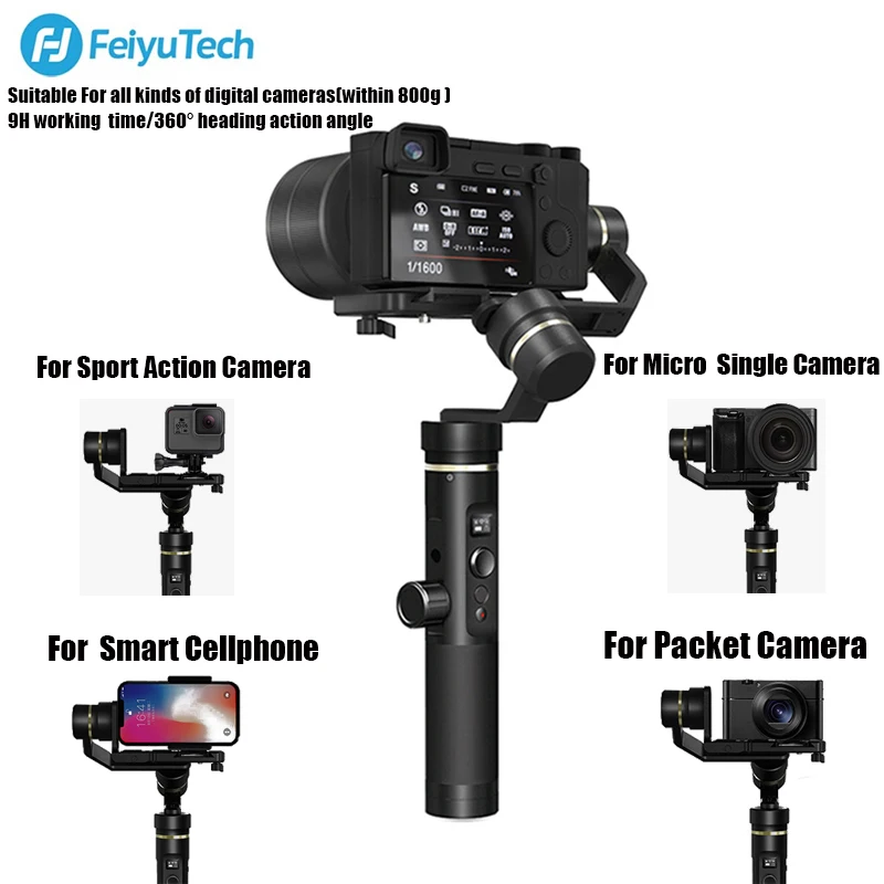 

FY FEIYUTECH G6 Plus Handheld Gimbal Stabilizer 3-axis WIFI Bluetooth OLED Screen for Action Camera Digital Cameras Smartphones