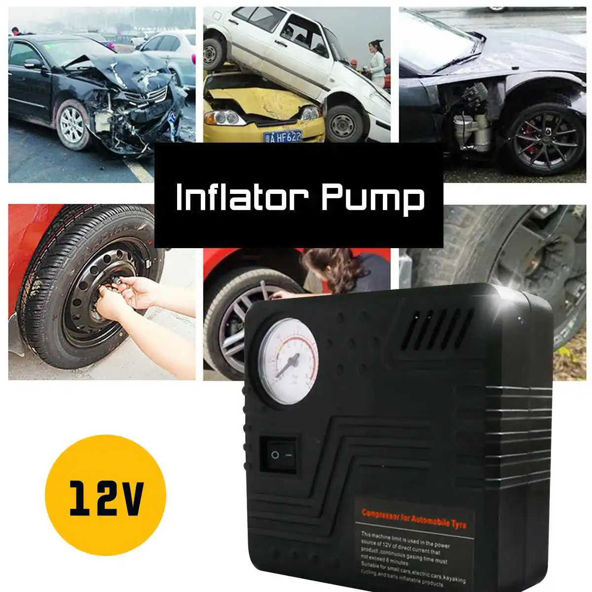 

12V Portable Mini 19 Cylinders Car Auto Air Compressor Digital Tyre Automobile Electric Wheel Tire Fast Inflator Pump