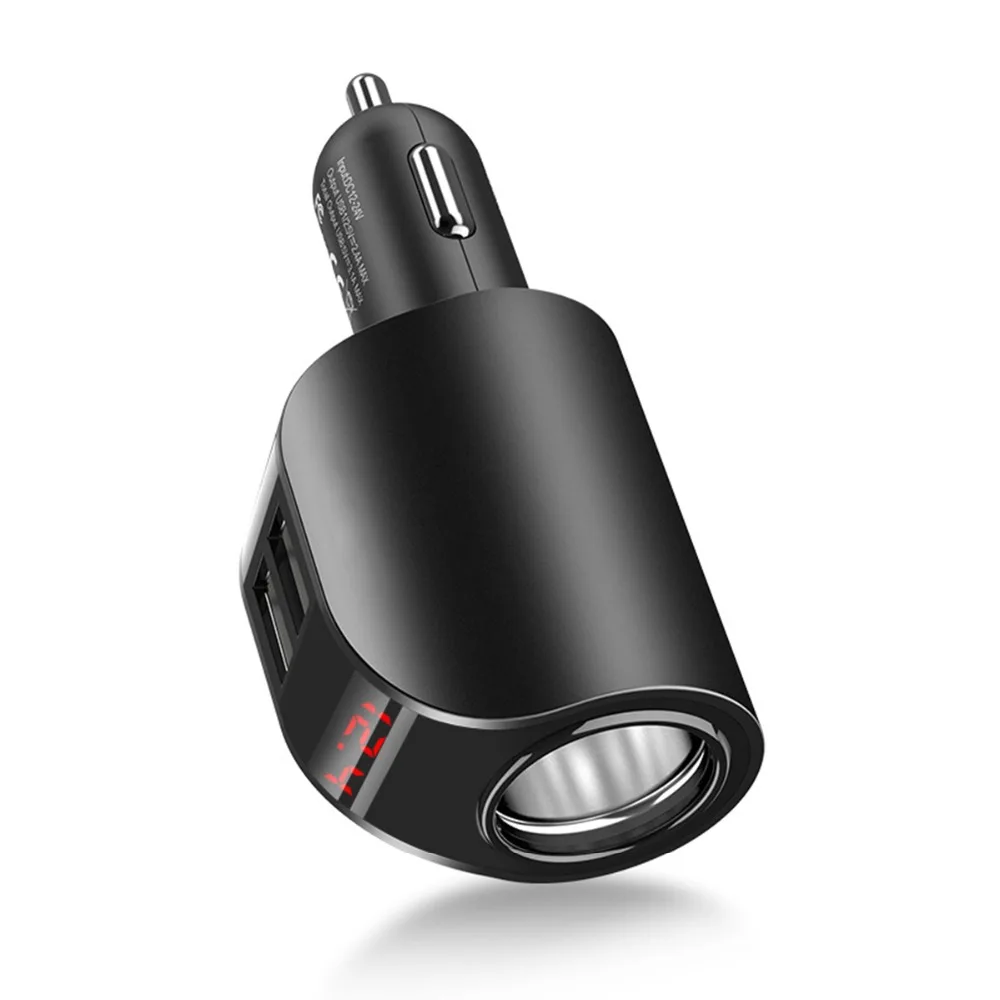 SOONHUA المزدوج USB شاحن سيارة شاشة ديجيتال ولاعة السجائر 3.1A سريع محول الشحن ل Xiaomi فون الهاتف المحمول شاحن