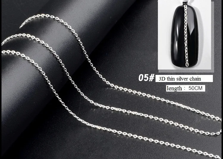 Approx 50cm Length Japanese 3D Gold Nail Metal Chain DIY Steel Ball Nail Chain Punk Style 5