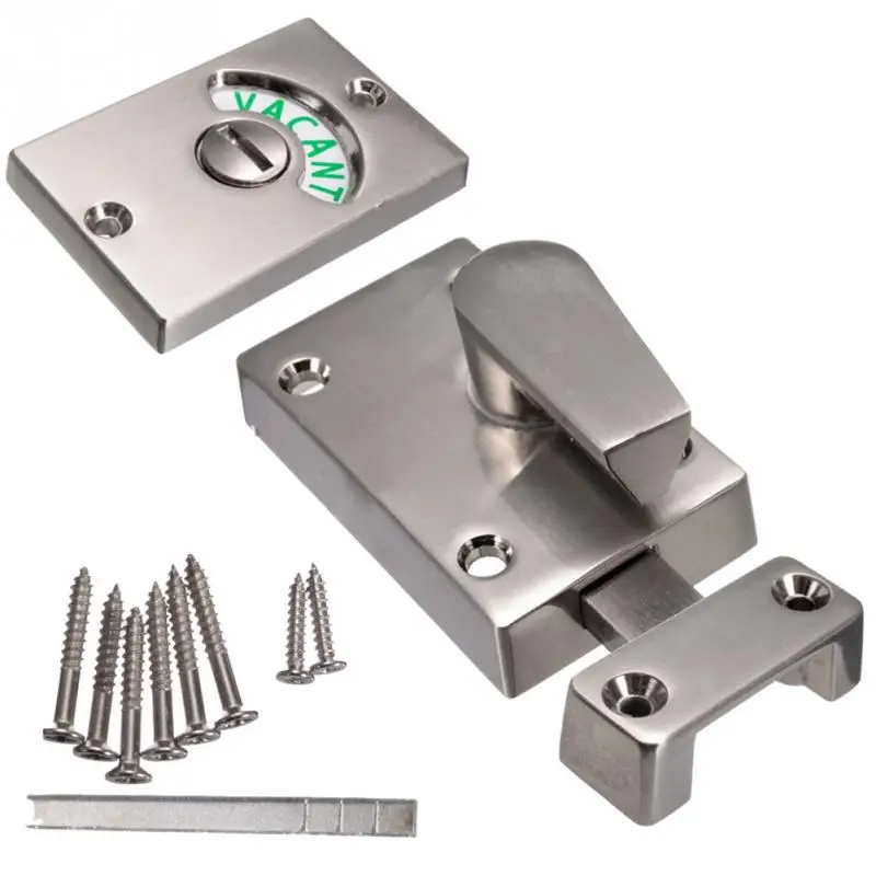 

38*13*35mm Privacy WC Latch Vacant Engaged Door Lock Toilet Shower cubicles Bathroom Indicator Bolt Toilet Door lock with Keep