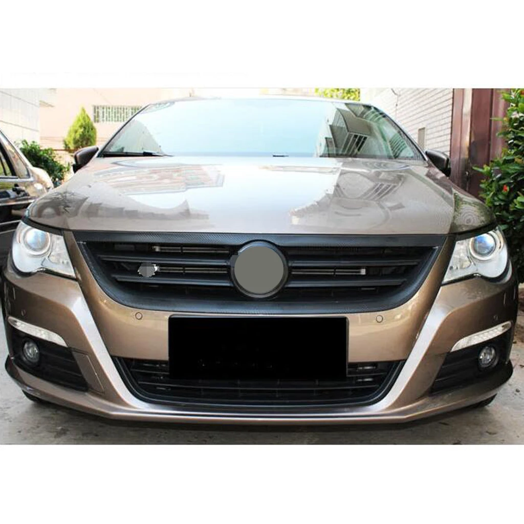 

17 Pieces Front Bumper Hood Mesh Grille Carbon Fiber Stickers for VW CC