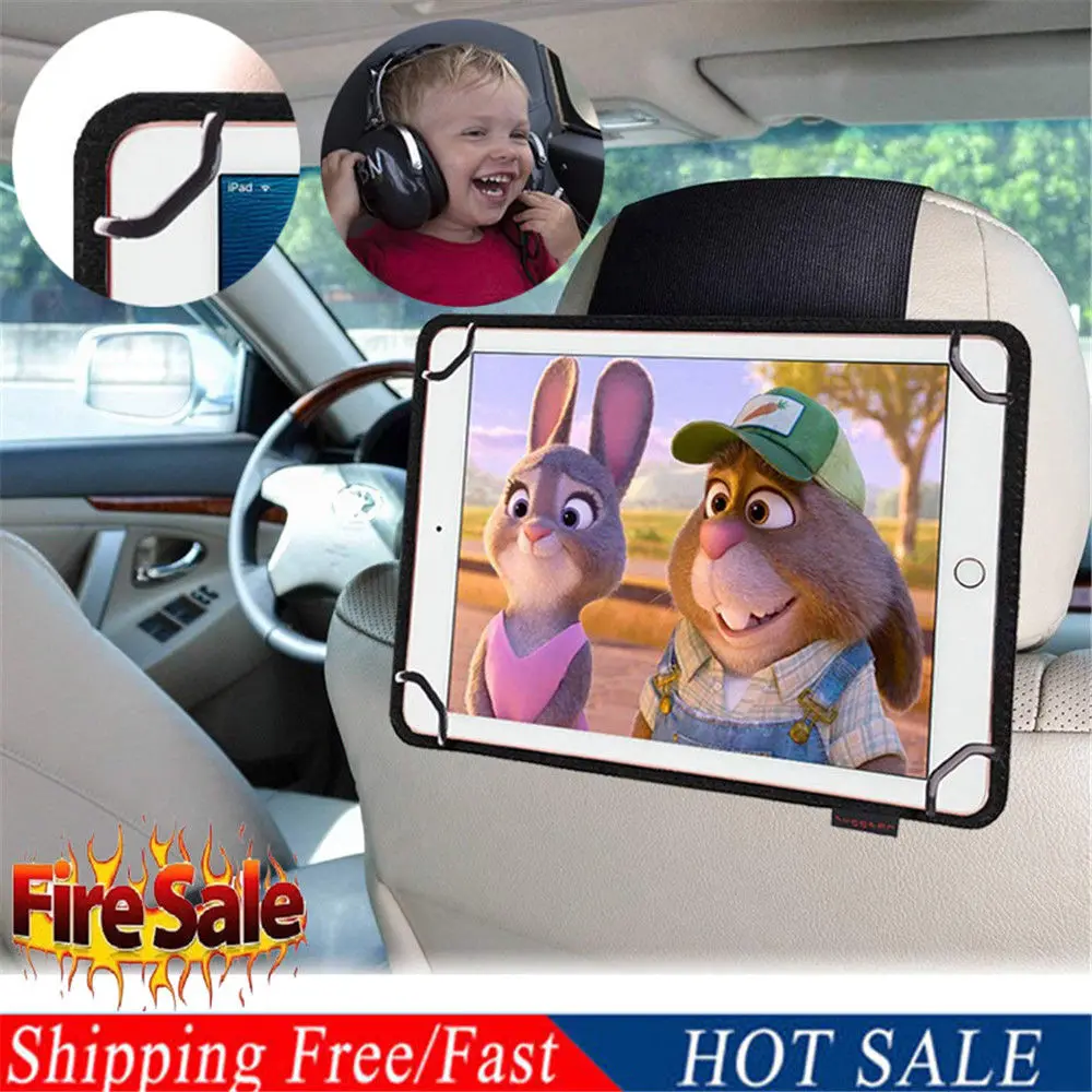 

Black Car Headrest Mount Holder For 7 -10.1 inch Portable iPad Mini Storage Bag