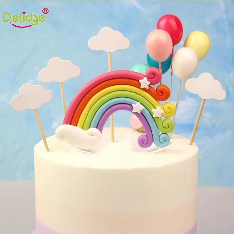 Delidge 6pcs Set Excavator Cupcake Cake Topper Cupcake Cake Decor