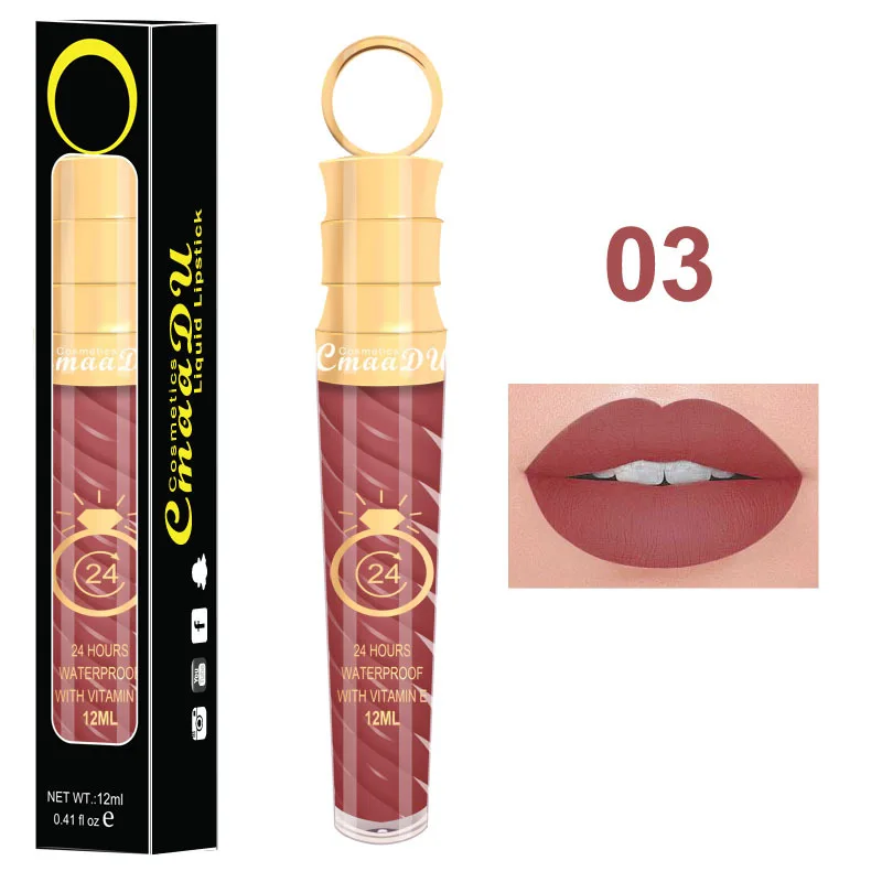 12 Color Waterproof Velvet Makeup Matte Liquid Lip Stick Easy to Wear Gloss Lipstick natural Lips |