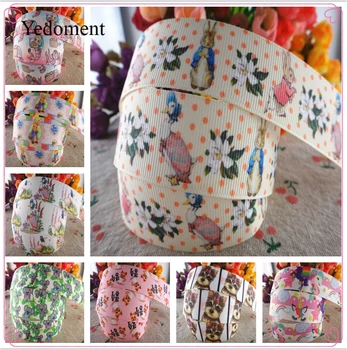 

18042514, 1" 25mm 10 yards/lot cartoon animals printed grosgrain ribbons gift packaging DIY handmade materials