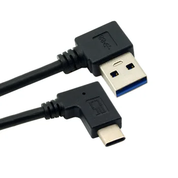 

10pcs/lot Reversible USB 3.1 USB-C Angled to 90 Degree Right Angled USB 3.0 Cable for Laptop & Tablet & Mobile Phone