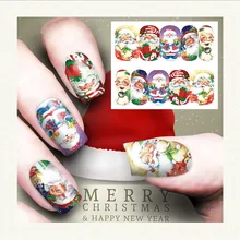 Nouveau 1PC ongle autocollant noël flocon de neige bonhomme de neige conception Nail Art transfert d'eau autocollant autocollant pour Nail Art conseils outils de bricolage(China)