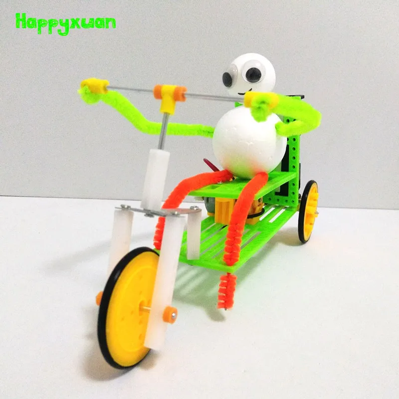 

Happyxuan Kids Experiments Physics Educational Electric Toys Tricycle Bike Inventions Science DIY STEM Kits Creative Handwork