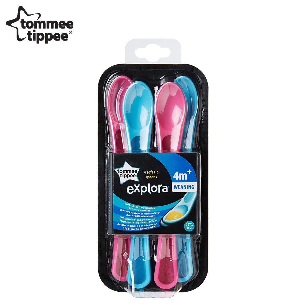 Набор ложечек tommee tippee для прикорма 4 шт. (розовый/голубой)|Принадлежности| |