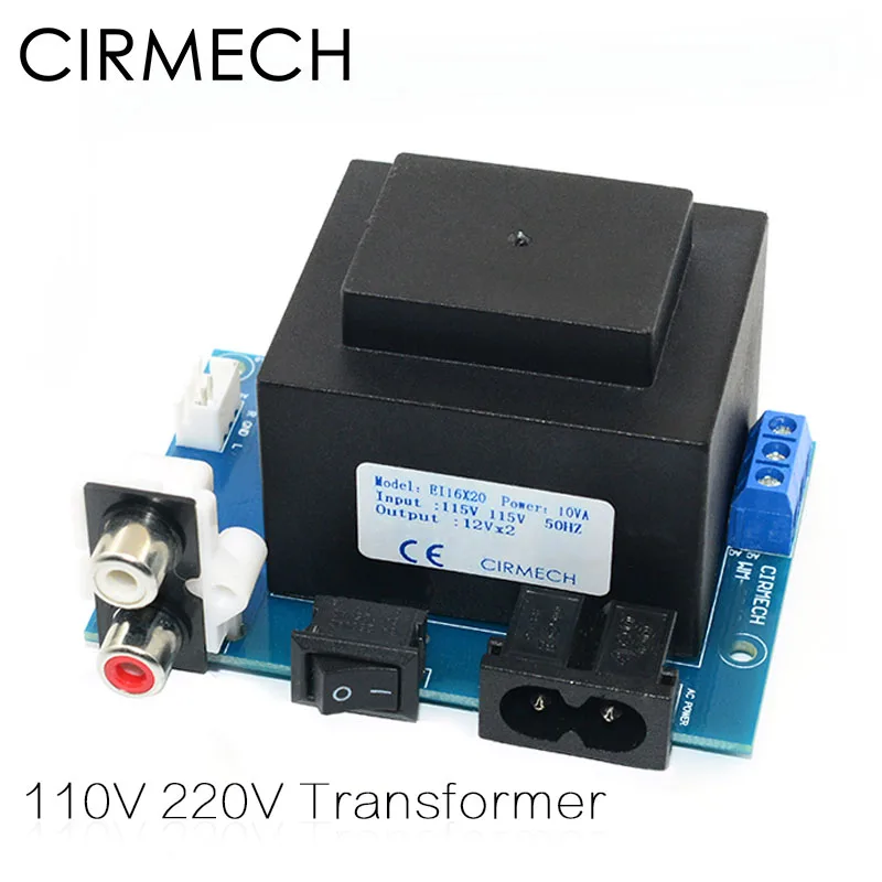 CIRMECH Dual ac 12 В трансформатор 10VA уплотнительный квадратный EI Трансформатор 110 В 220 В опционально для предусилителя наушников Ампер ЦАП